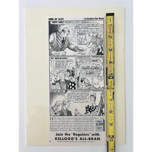Kellogg’s ALL-BRAN - Abbie An’ Slats Vintage Media Print Ad - Picture 6 of 6